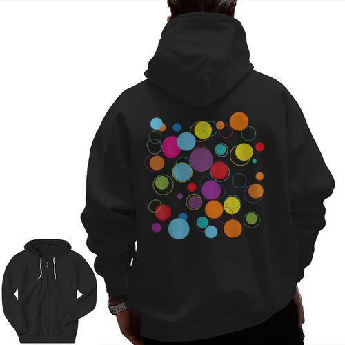 Happy Dot Day Colorful Polka Dot Art Teacher Student Kids Men Zip Up Hoodie Back Print - teacherstshirts.com