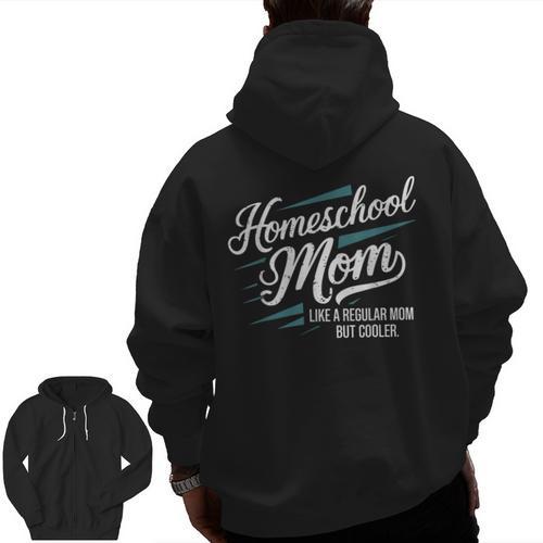 Homeschool Life Homeschool Mom Homeschool Dad Teacher Kids Men Zip Up Hoodie Back Print - teacherstshirts.com AU