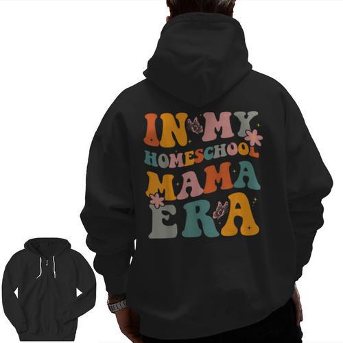 In My Homeschool Mama Era Mom Teacher Men Zip Up Hoodie Back Print - teacherstshirts.com AU