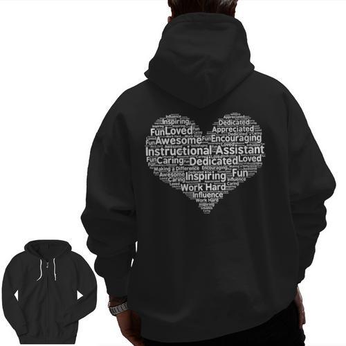 Instructional Assistant Teacher Appreciation T Shirt Men Zip Up Hoodie Back Print - teacherstshirts.com CA