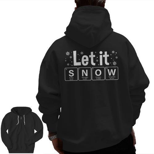 Let It Snow Christmas Pajamas Chemistry Teacher Men Zip Up Hoodie Back Print - teacherstshirts.com AU