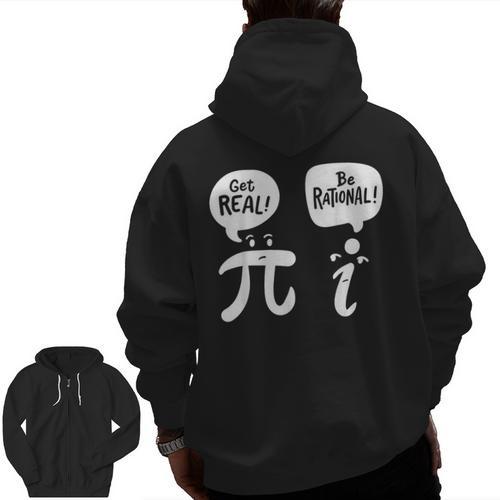 Math Teacher Math Student Be Real Get Rational Men Zip Up Hoodie Back Print - teacherstshirts.com AU