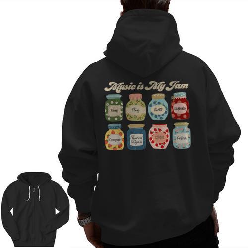 Music Is My Jam Back To School Music Teacher Specials Team Men Zip Up Hoodie Back Print - teacherstshirts.com