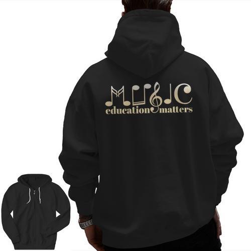 Music Teacher Life Musician Quote Music Education Matters Men Zip Up Hoodie Back Print - teacherstshirts.com UK