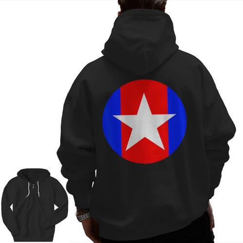 Nerdy Captain Sweatpants Retro Comic Book Fan Teacher Men Zip Up Hoodie Back Print - teacherstshirts.com AU