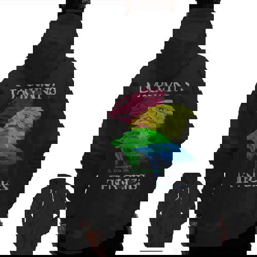 Nerdy Darwin&#x27;s Finches Evolution Science Biology Teacher Men Zip Up Hoodie Back Print - teacherstshirts.com