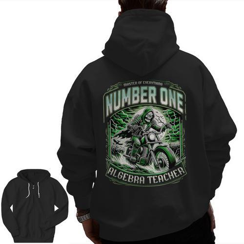Number One Algebra Teacher 1 Career s Men Zip Up Hoodie Back Print - teacherstshirts.com