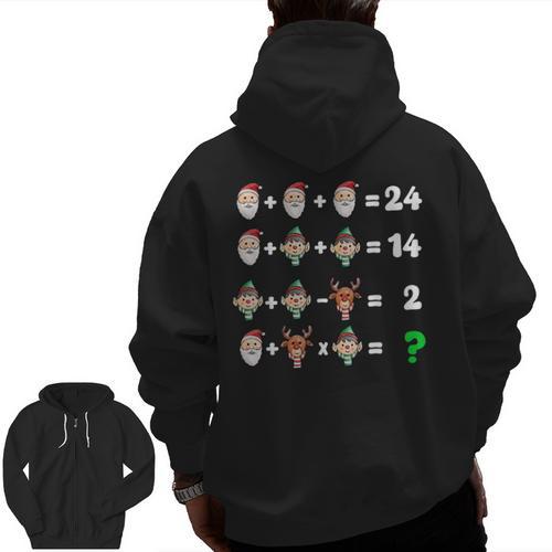Order Of Operations Quiz Christmas Math Teacher Xmas Math Men Zip Up Hoodie Back Print - teacherstshirts.com AU