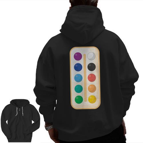 Paint Palette ArtSet Halloween Costume For Teachers Students For Men Women Kids Men Zip Up Hoodie Back Print - teacherstshirts.com