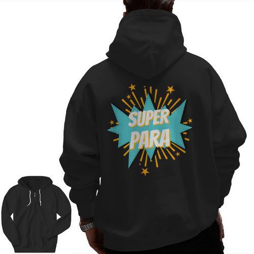 Para Shirt Super Para Paraprofessional Teacher Men Zip Up Hoodie Back Print - teacherstshirts.com CA