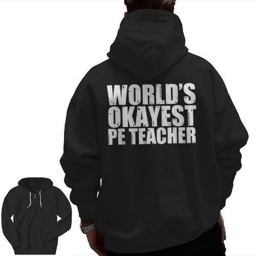 PE Teacher Men Zip Up Hoodie Back Print - teacherstshirts.com CA