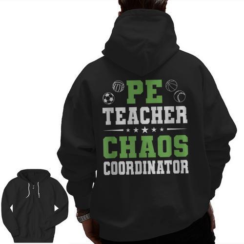 Physical Education PE Teacher School Men Zip Up Hoodie Back Print - teacherstshirts.com CA