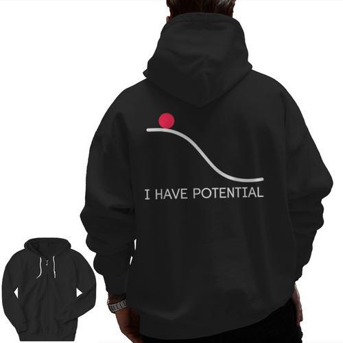 I Have Potential Energy Physics Science Teachers Men Zip Up Hoodie Back Print - teacherstshirts.com CA