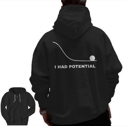 I Had Potential Physics Science Physics Teachers Students Men Zip Up Hoodie Back Print - teacherstshirts.com CA
