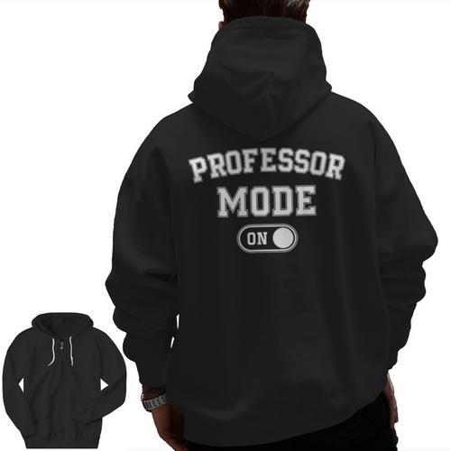 Professor Mode On Academic Educator Teacher Men Zip Up Hoodie Back Print - teacherstshirts.com