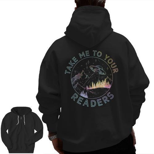 Take Reading English Teacher Library Alien Space T-S Tie Dye Men Zip Up Hoodie Back Print - teacherstshirts.com AU
