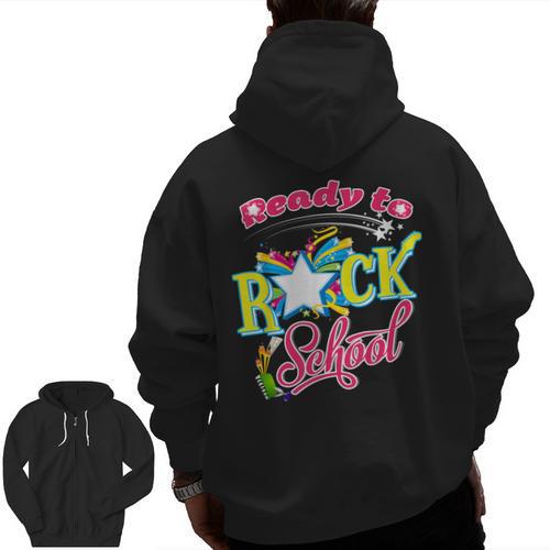 Ready To Rock School Shirt Students And Teachers Men Zip Up Hoodie Back Print - teacherstshirts.com DE