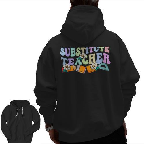 Representation Teacher Women School Class Representation Teacher Men Zip Up Hoodie Back Print - teacherstshirts.com AU