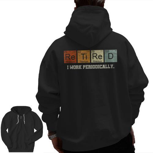 Retired Chemistry Teacher Science Retirement Chemistry Men Zip Up Hoodie Back Print - teacherstshirts.com DE