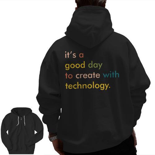 Retro Technology Teacher Shirt Tech Teacher Men Zip Up Hoodie Back Print - teacherstshirts.com DE