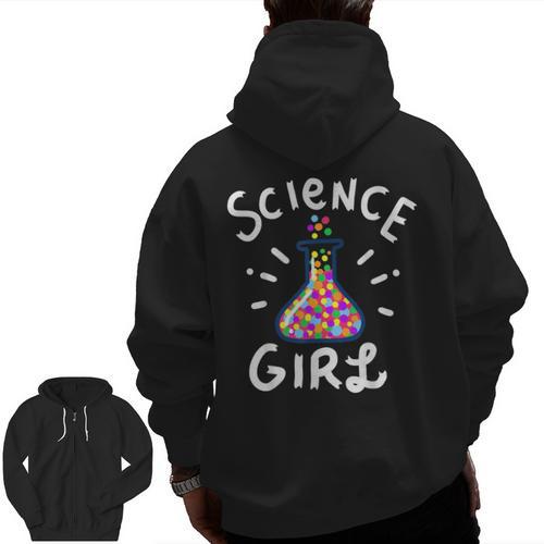 Science Girl Chemistry Biology Student Teacher Men Zip Up Hoodie Back Print - teacherstshirts.com