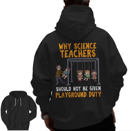 Science Physicist Chemist Teacher Vintage Men Zip Up Hoodie Back Print - teacherstshirts.com DE