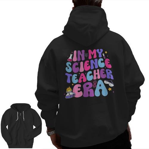 In My Science Teacher Era Teacher Men Zip Up Hoodie Back Print - teacherstshirts.com AU