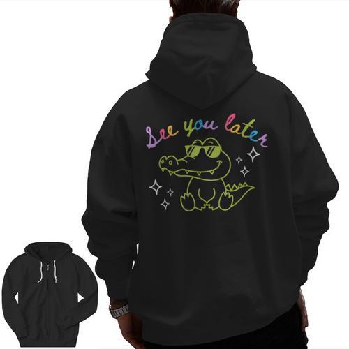 See You Later Teacher Summer Alligator Last Day Of School Men Zip Up Hoodie Back Print - teacherstshirts.com DE