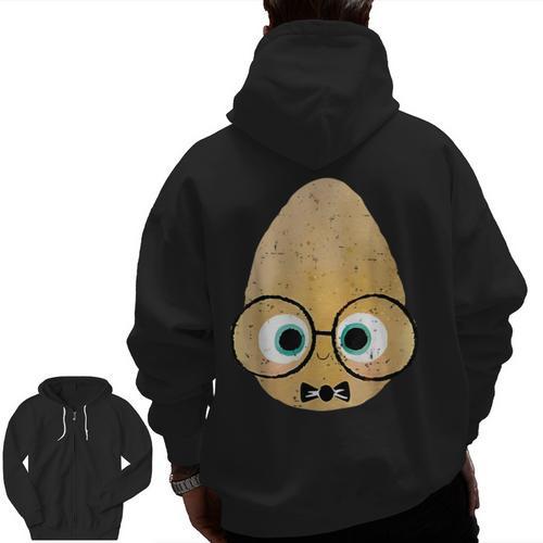 The Smart Seed Good Egg Teacher Halloween Costume Food Group Men Zip Up Hoodie Back Print - teacherstshirts.com AU