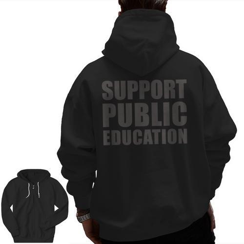 Support Public Education Protect Teachers Students Schools Men Zip Up Hoodie Back Print - teacherstshirts.com DE
