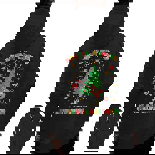 Teacher Christmas Shirts Pajama Matching Rockin&#x27; Around The Classroom -Adult Short Sleeve Small Modern Festive Christmas Teacher Xmas Vibes T-Shirt Men Zip Up Hoodie Back Print - teacherstshirts.com