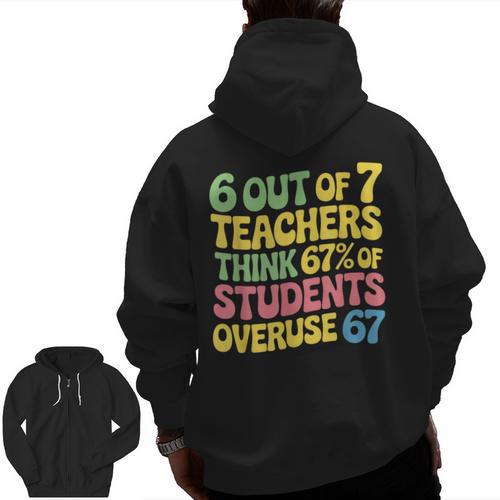 Teacher Overuse 67 Teacher Men Zip Up Hoodie Back Print - teacherstshirts.com AU