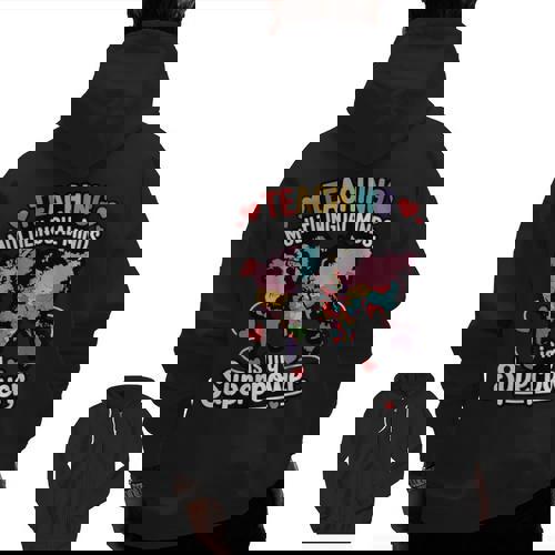 Teaching Multilingual Minds Learners English ESL Teacher Men Zip Up Hoodie Back Print - teacherstshirts.com