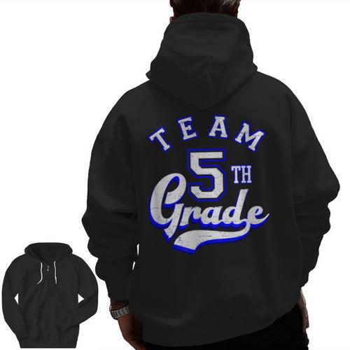 Team 5th Grade Fifth For Teacher Or Students Men Zip Up Hoodie Back Print - teacherstshirts.com