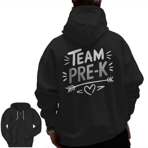 Team Pre K T Shirt Fun For Kids And Teachers Men Zip Up Hoodie Back Print - teacherstshirts.com UK