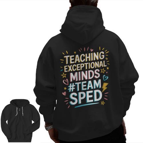 Team Sped Sped Teacher Special Education Teacher Team Men Zip Up Hoodie Back Print - teacherstshirts.com DE