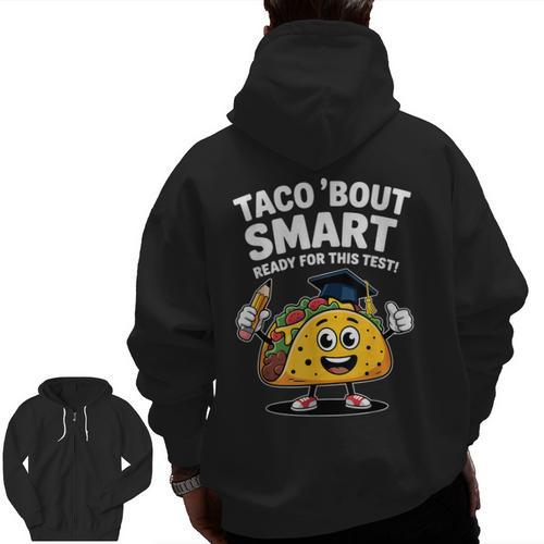 Test Day Teacher Shirt Motivational Testing Day Taco Testing Men Zip Up Hoodie Back Print - teacherstshirts.com DE