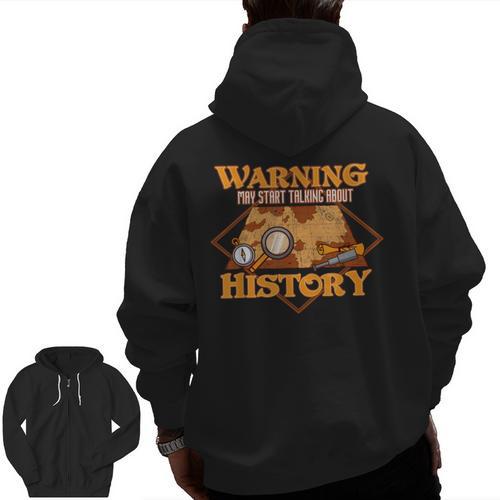 Historian History Teacher Student Men Women Kids Men Zip Up Hoodie Back Print - teacherstshirts.com