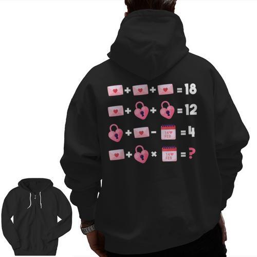 Valentines Day Order Of Operations Valentines Math Teacher Men Zip Up Hoodie Back Print - teacherstshirts.com UK