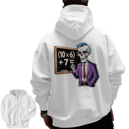 67 Math Teacher Meme Brainrot Six Seven Halloween Equation Men Zip Up Hoodie Back Print - teacherstshirts.com
