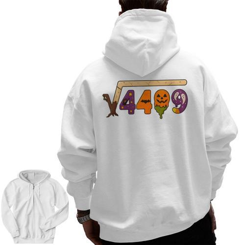 67 Meme Math Teacher 6 7 Halloween Square Root 4489 Men Zip Up Hoodie Back Print - teacherstshirts.com