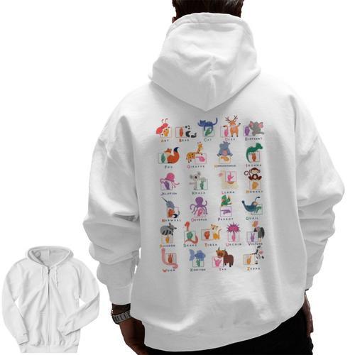 American Sign Language For Teachers ASL Alphabet Men Zip Up Hoodie Back Print - teacherstshirts.com CA