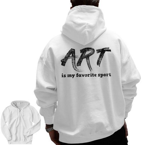 Art Teacher Men Zip Up Hoodie Back Print - teacherstshirts.com UK