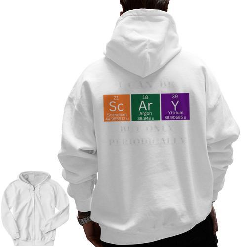 Chemisty Science Teacher Periodic Table Halloween Men Zip Up Hoodie Back Print - teacherstshirts.com AU