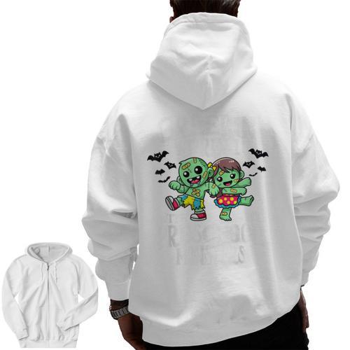 Creepin It Real Monster School Preschool Teacher Halloween Men Zip Up Hoodie Back Print - teacherstshirts.com AU
