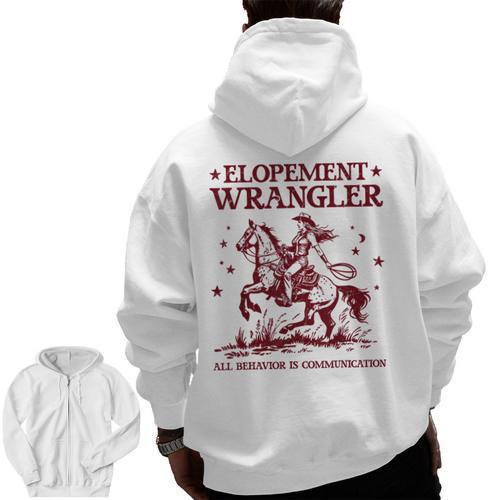 Elopement Wrangler Teacher ABA Behavior Support Cowboy Men Zip Up Hoodie Back Print - teacherstshirts.com