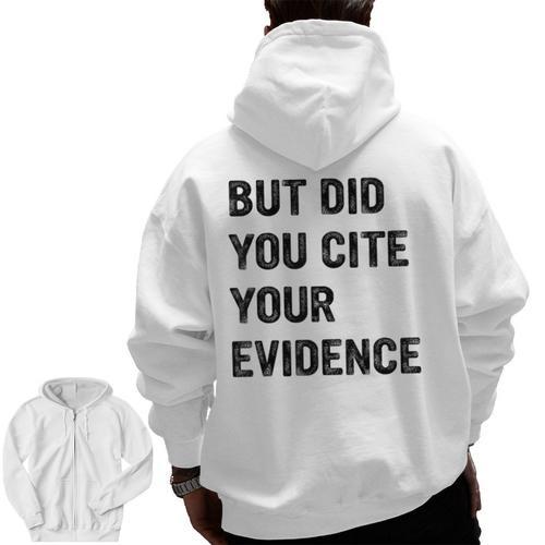 English Teacher But Did You Cite Your Evidence Men Zip Up Hoodie Back Print - teacherstshirts.com DE
