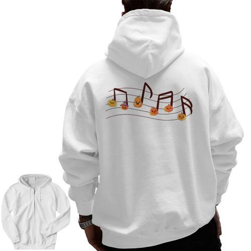 Fall Music Teacher Halloween Pumpkin Music Note Fall Teacher Men Zip Up Hoodie Back Print - teacherstshirts.com AU