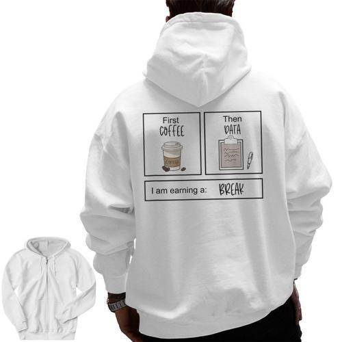 First Coffee Then IEP Teacher SPED Teacher Coffee Lover Men Zip Up Hoodie Back Print - teacherstshirts.com UK