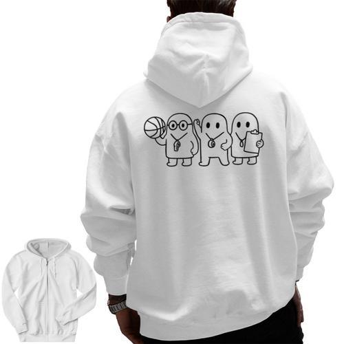 Ghost Costume Gym Physical Education Teacher PE Coach Men Zip Up Hoodie Back Print - teacherstshirts.com CA